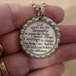 Serenity Prayer Bottle Cap Necklace